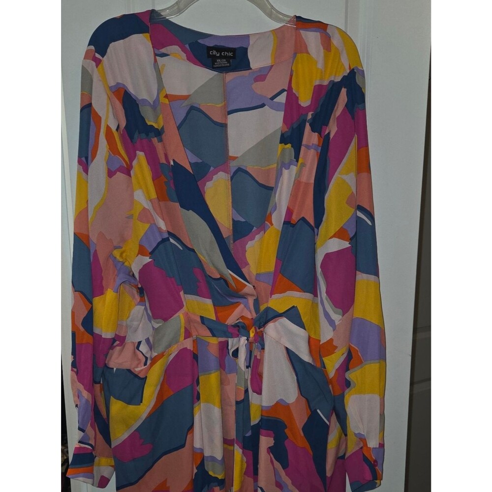City Chic Gianna Bold Wrap Style Blouse - Picture 7 of 15